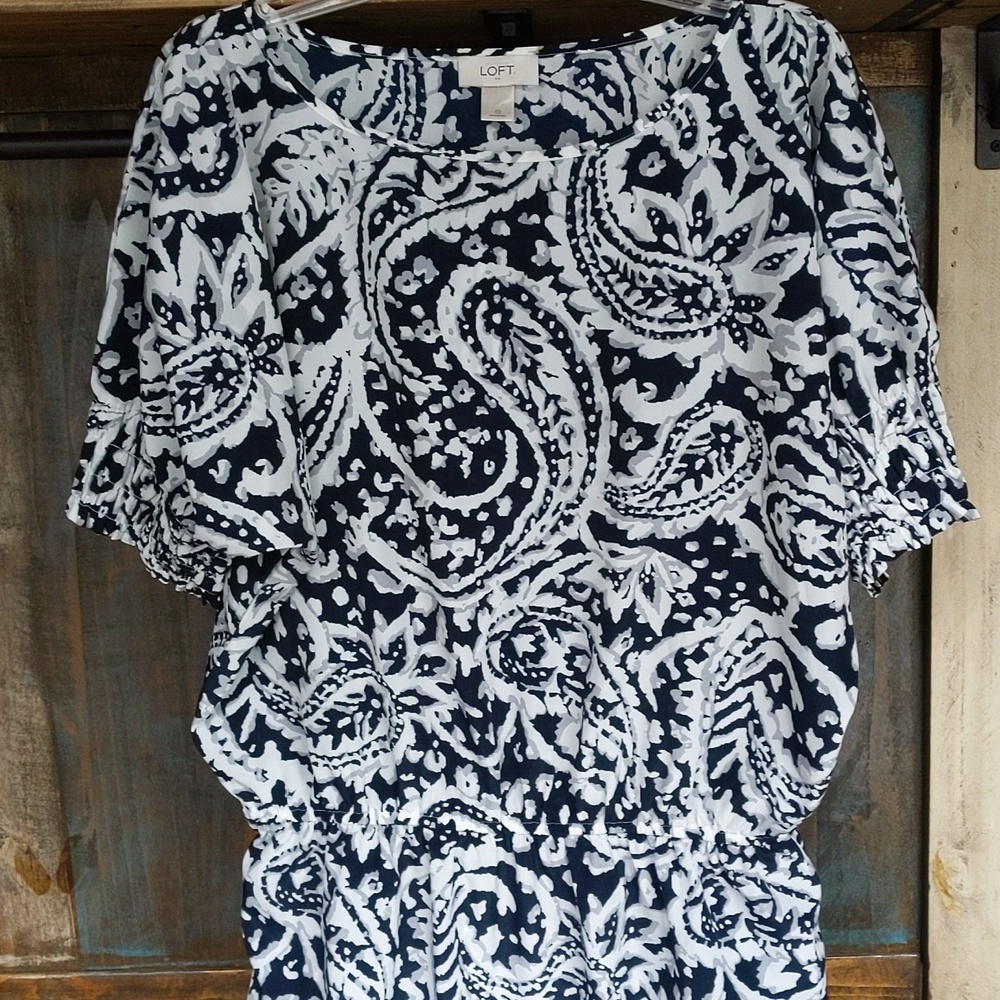 LOFT Lightweight Paisley Dress - Women's 10 - Picture 2 of 6